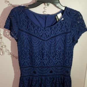Semi-formal navy lace dress